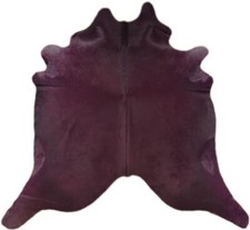 KUHFELL VIOLETT AUBERGINE GEFÄRBT ca. 200 x 190 cm RINDER FELL TEPPICH