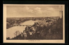Ansichtskarte Landsberg am Lech, Blick über die gesamte Stadt und den Fluss 