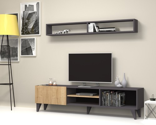 Schrank grau eiche und - tv-schrank,