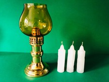 hochwertiges Windlicht Messingfuß Glaszylinder vintage + Ersatzzylinder