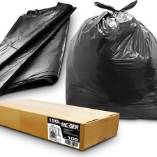 RE-GEN 150 Liter Schwerlast Dick Schwarz Verdichter Müllsack Säcke | Karton mit 100