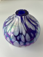 Kunstglas Vase irisierend blau