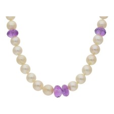Akoya Perlenkette mit Amethyst