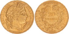 Frankreich 20 Francs 1851 A Gold ss-vz  131801
