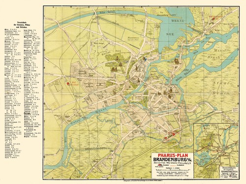 Stadt brandenburg pharus plan - brandenburg,, pharus-plan
