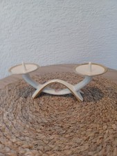 Alka Kunst Kerzenhalter  Elfenbein Farbe und Echt Gold Top Zustand Dekorativ 