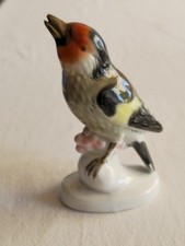 Antik kunstvolle Vogel Stieglitz Figuren  gestempelt Gerold Porzellan Bavaria