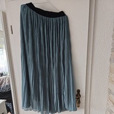 Damen Rock Chiffon ähnlichen Überwurf grün Gr.44-50 Maxirock 