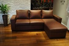 Echtleder Ecksofa 245x170cm Echt Leder Sofa Couch Bettfunktion & Ottomane
