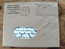 ALT-BRIEF Inhalt 1945 WAR & NAVI DEPARTMENTS U.S. Postal Service ARLINGTON Mass.