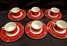 Kaffeeservice Weihnachten 18tlg für 6 P. Jessica  Desing Christmas Nikolaus rot