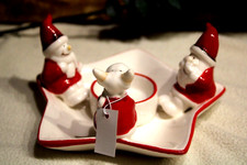 Teelichthalter Sternteller, mit 3 Weihnachtsfiguren, Durchm. 15 cm, H 8 cm