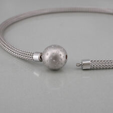 Collier 750/18k Weissgold  "Strickmuster" , Kugel mit Brillanten ca.0,70ct TW/vs