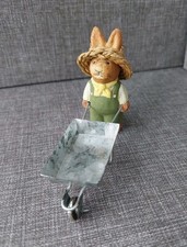 Dekofigur Hase mit Schubkarre