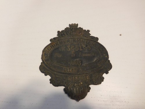 Alte plakette 1908 schirmer - alte,