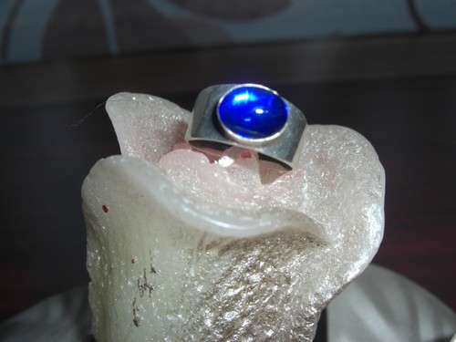 Silber ring mit - , stein