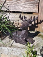 Gusseisen Hirsch Simon liegend Gartenfiguren Tierfiguren Metall  Reh Jäger