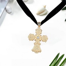 Anhänger Halsketten Große Kreuz Geschenke Mode Kurze Glaube Schmuck Strass