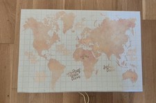 Aufbewahrungsbox Kiste Truhe Deko Sammeln Andenken Weltkarte 40 x 27 x 12 
