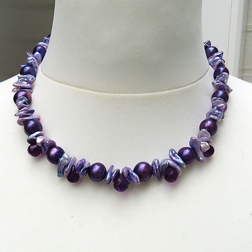 Keshi perlen kette amethyst - perlen,