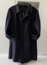 Herren Mantel Wollmantel Gr. 50 In Sehr Gutem Zustand 100% Schurwolle Dunkelblau