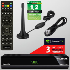 HD Freenet DVB-T2 Receiver mit USB PVR Telestar TT7 + DVBT2 Antenne + HDMI Kabel