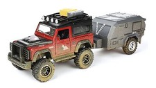GELÄNDEWAGEN mit WOHNWAGEN Spielzeug Jeep Anhänger Modellauto Spielzeugauto 21