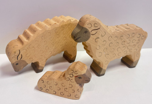 Holztiger holzfigur 3 x - holzfigur,