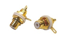 2x Cinch-Buchse Einbaubuchse RCA Buchse vergoldet 24k High-End 