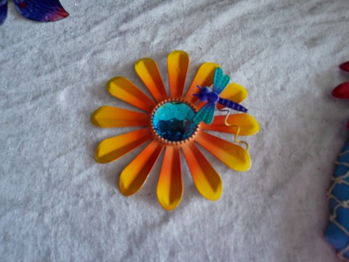 Wand-Deko/Blume/Metall/neu/bla