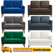 Teddyfleece Samt  Sofa 2-Sitzer Modern Couch Loveseat mit Kissen und Armlehnen 