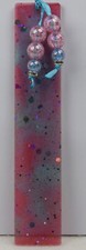 Lesezeichen, Handarbeit, Resin, Gießharz,Perlen, rosa/blau