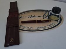 Reform Schreibset Füller Tinte Etui bordeaux-gold Mutschler Heidelberg 70er