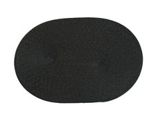 Tischset oval Polypro schwarz, 6 Stück. 2004-7