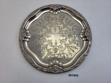 Serviertablett Metall Silber