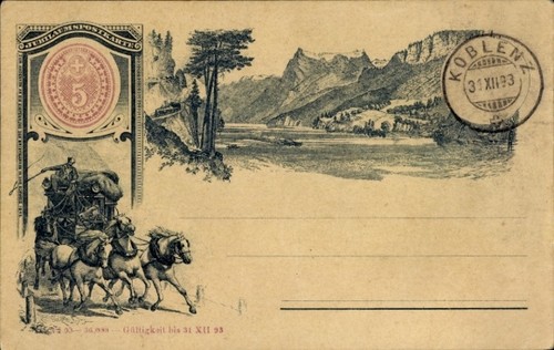Vorläufer litho postkutsche - litho,