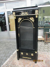 Napoleon III Vitrine um 1900 in Hochglanz schwarz