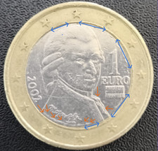 1-Euro Österreich 2002 Mozart – Fehlprägung / Sammlerstück