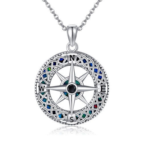 Kompass halskette 925 sterling - halskette,