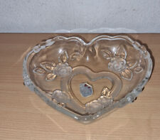 Glasschale in Herz Form / Walther Glas / Glas / Schale / Blumenmotiv