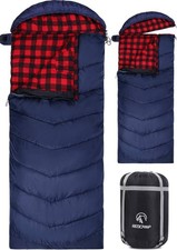 REDCAMP XL Baumwoll Schlafsack Abnehmbarer Kapuze deckenschlafsack Camping 0099