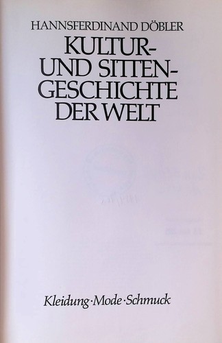 Kultur und sittengeschichte - und,