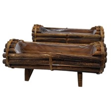 Relaxdays Blumenkasten Holz