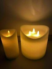 4 LED Kerzen XXL aus Echtwachs "bewegte Flamme", mit Batterien+Timer