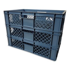 3 x Brotkiste Obst-/ Gemüsebox Lagerkiste Transportbox Gitterbox grau 15cm Höhe