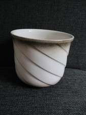 keramik übertopf vintage W. Germany cremefarbe rund