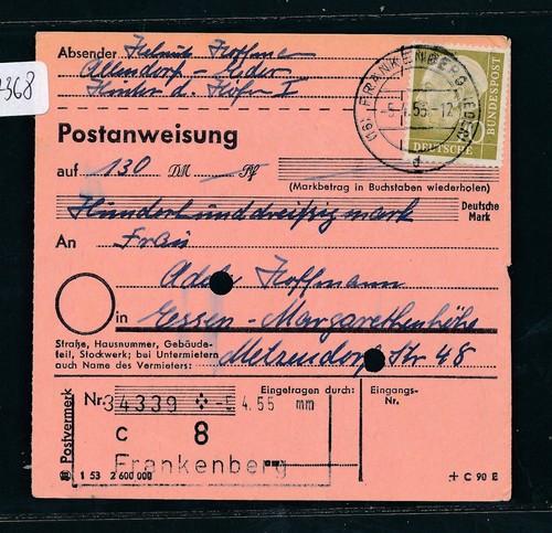 117368 heuß postanweisung - 117368),