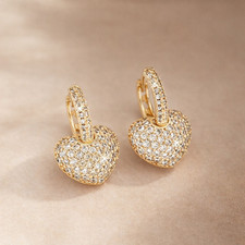 Herz Ohrringe Damen 22K