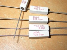 Widerstand 0,22 Ohm Ω 4 Watt W R22 206-8 Drahtwiderstand Hochlast 5 Stück L#016