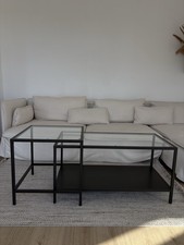 Sofatisch von IKEA VITTSJÖ in schwarz/Glas 90x50 cm top Zustand
